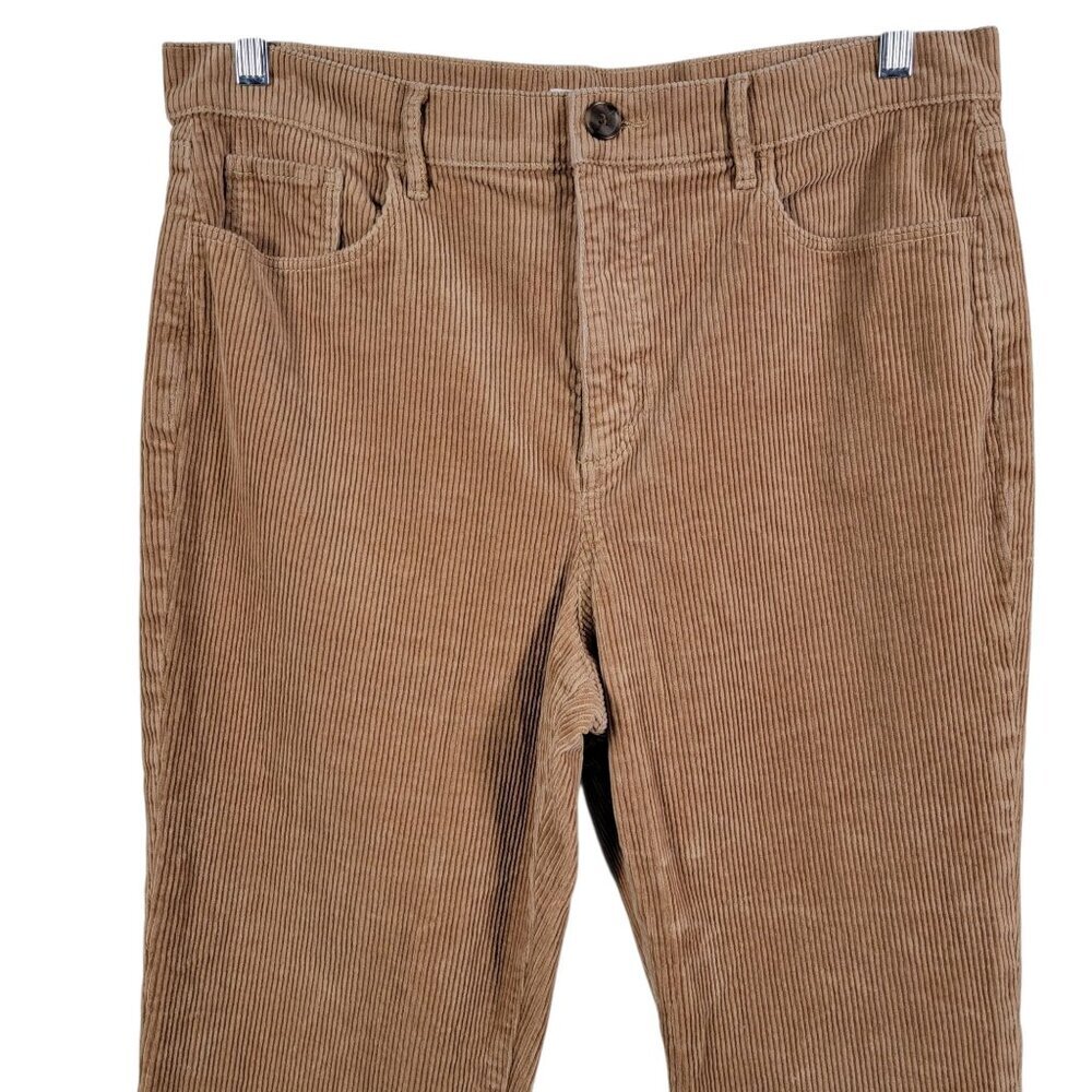 LOFT Womens Brown Camel Cognac Corduroy Straight Leg Pants Size 32 Or Size 14 - Picture 2 of 10